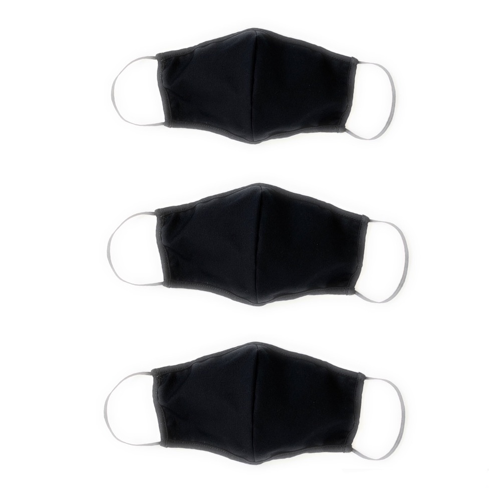 3 pcs black cotton face mask 3 layers 🇺🇸 Made
